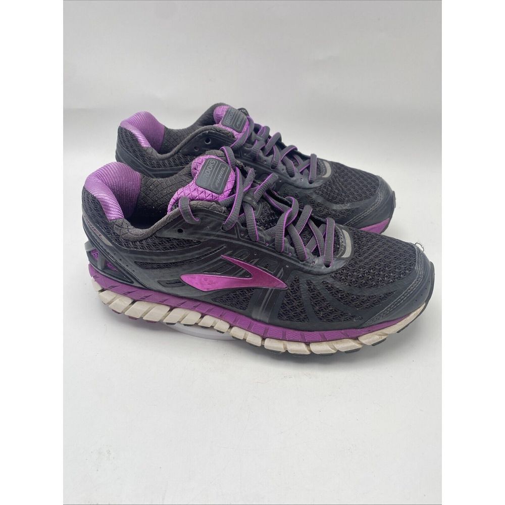 Brooks Shoes Women Size 6 Ariel Running  Black Purple Athletic 3672 - Picture 2 of 16